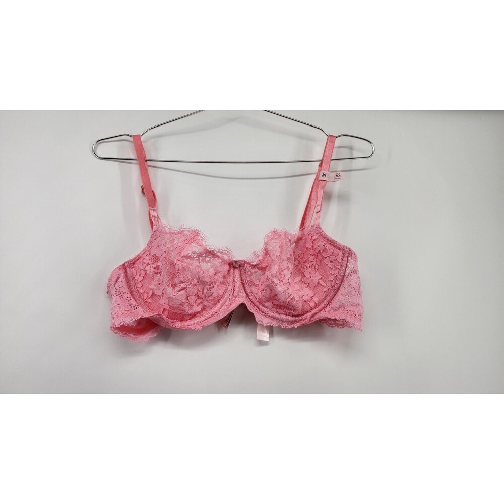 Victoria's Secret Womens 36C Pink Hope Unlined Lace Balconette Bra‎ NWT